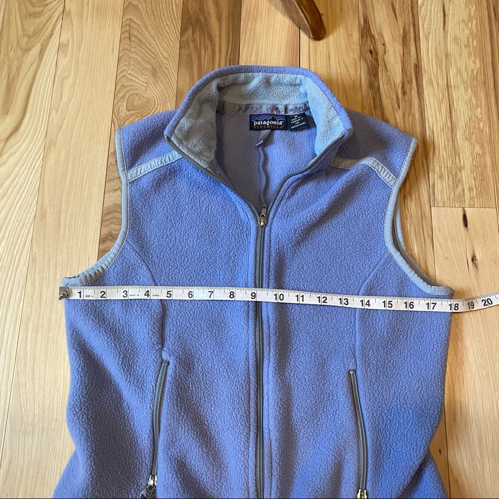 Vintage 1996 Patagonia Synchilla Purple Blue Gray Trim Fleece Zip Up Vest - Picture 10 of 12